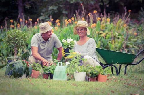 Landscaping team reviewing a customer complaint form